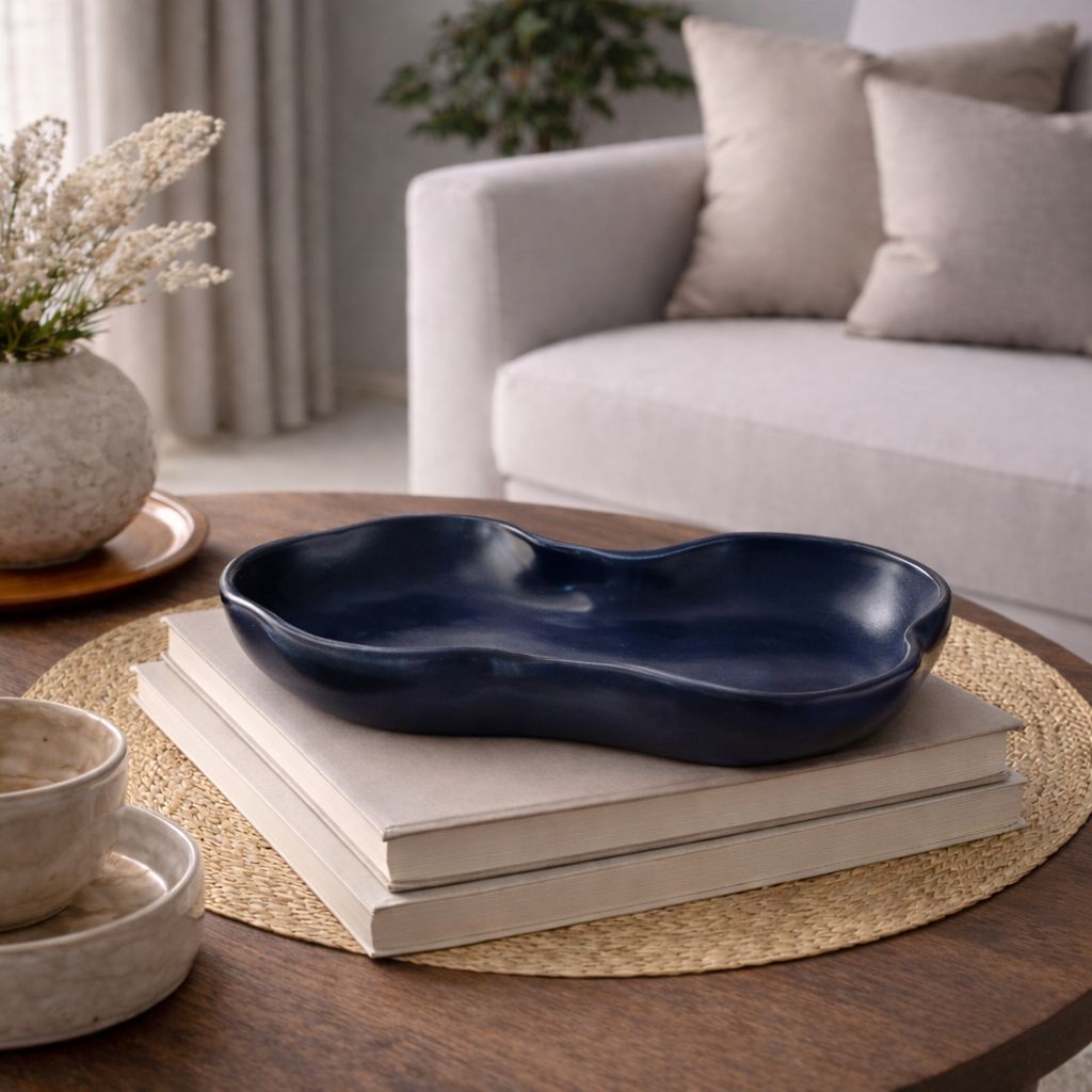 Bandeja Decorativa Orgânica - Azul Marinho