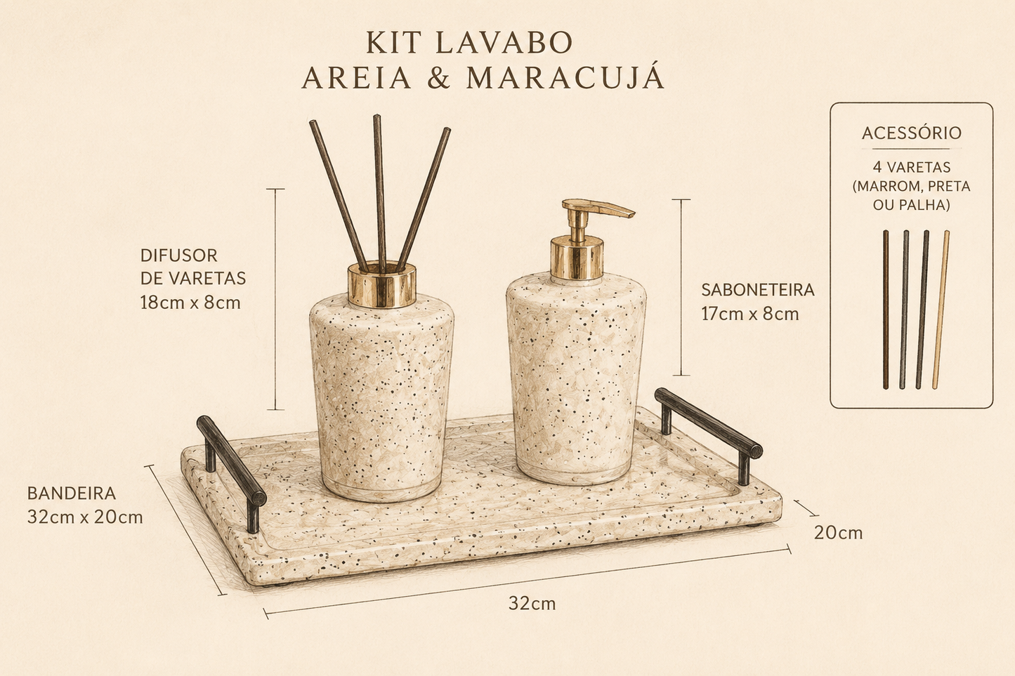 Kit Lavabo | Areia & Maracujá