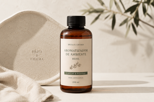 Aromatizador de ambiente refil 200ml Brisa & Chama Cascas e Folhas